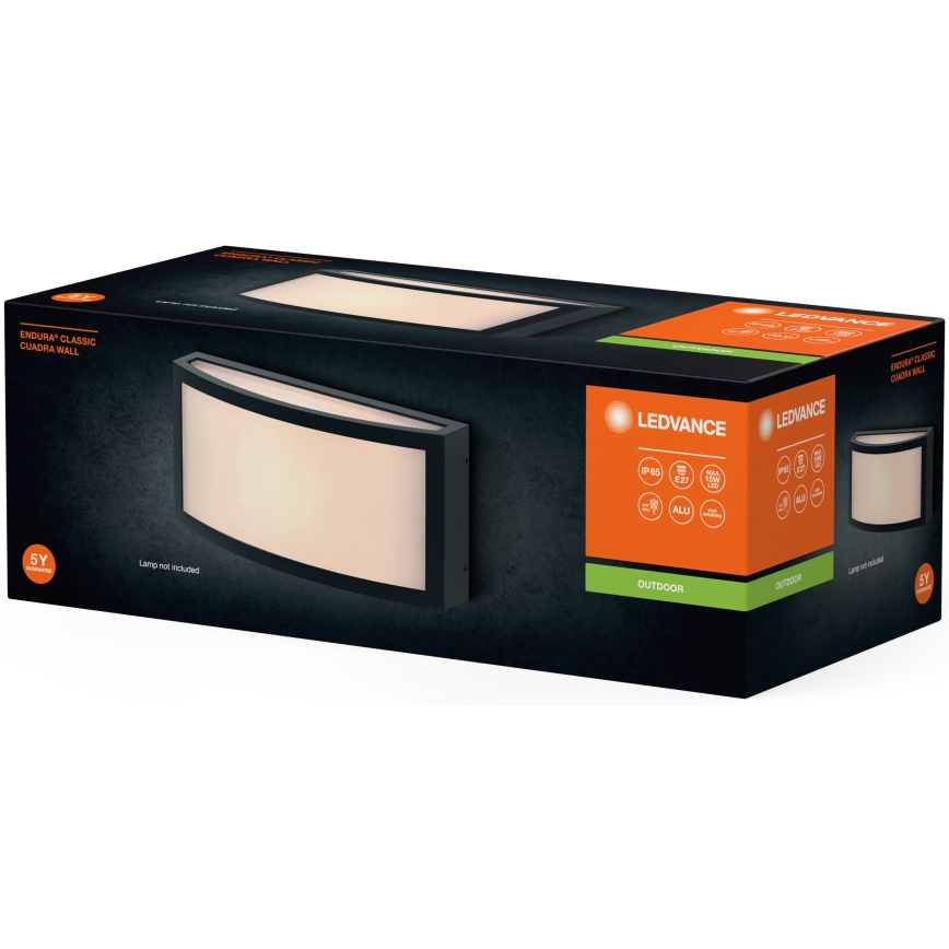 Ledvance - Vägglampa för utomhusbruk CUADRA 1xE27/40W/230V IP65