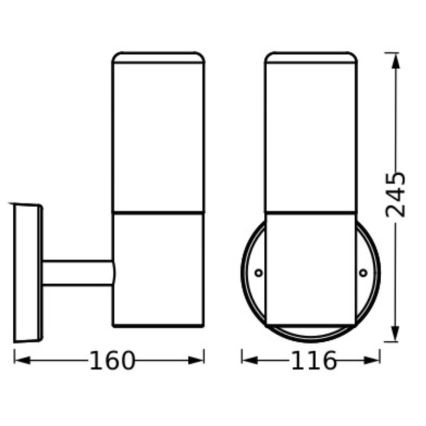 Ledvance - Vägglampa för utomhusbruk FIGO CYLINDER 1xE27/20W/230V IP44