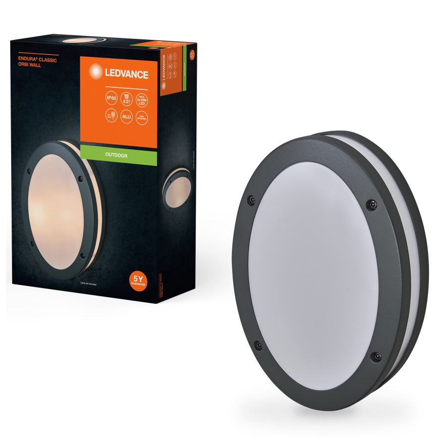 Ledvance - Vägglampa för utomhusbruk ORBI 2xE27/18W/230V IP65