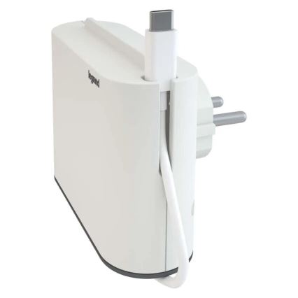 Legrand 049401 - Uttagssplitter 2Z Typ C + USB-A + USB-C vit