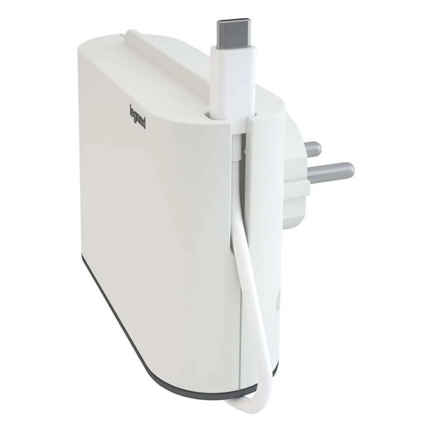 Legrand 049401 - Uttagssplitter 2Z Typ C + USB-A + USB-C vit