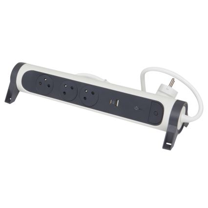 Legrand 049416 - Förlängningskabel med brytare 3Z Typ E + USB-A + USB-C 1,5m