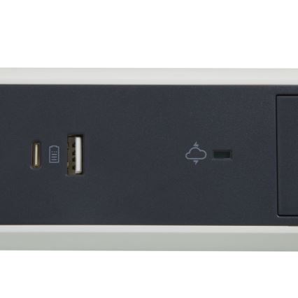 Legrand 049416 - Förlängningskabel med brytare 3Z Typ E + USB-A + USB-C 1,5m