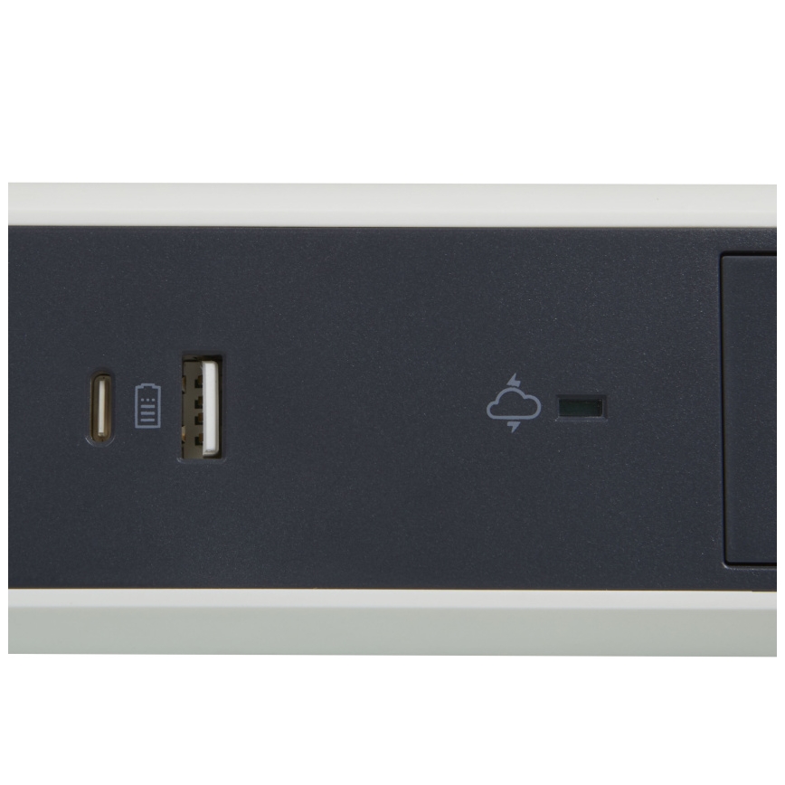 Legrand 049416 - Förlängningskabel med brytare 3Z Typ E + USB-A + USB-C 1,5m