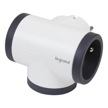Legrand 049436 - Uttagssplitter swivel 3Z Typ E vit/svart