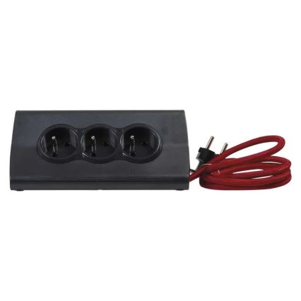 Legrand 050411 - Förlängningssladd med strömbrytare och tablettstativ 3Z Typ E + 2 x USB-A 1,5m svart