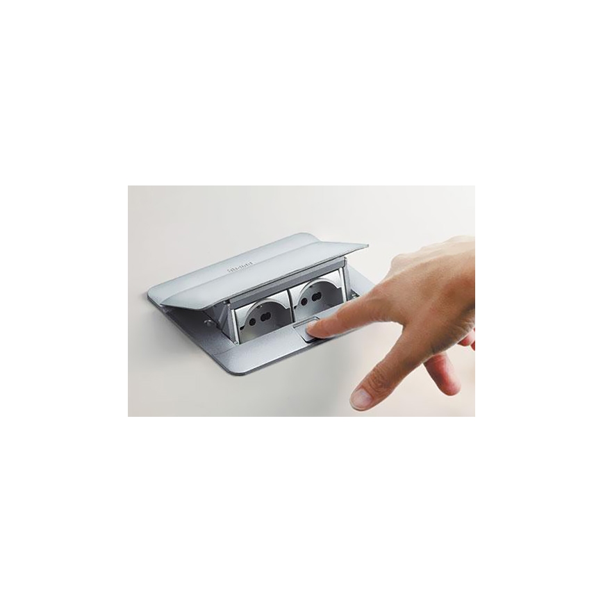 Legrand 54011 - Uttag Ram för en bordsskiva POP-UP 4M aluminium
