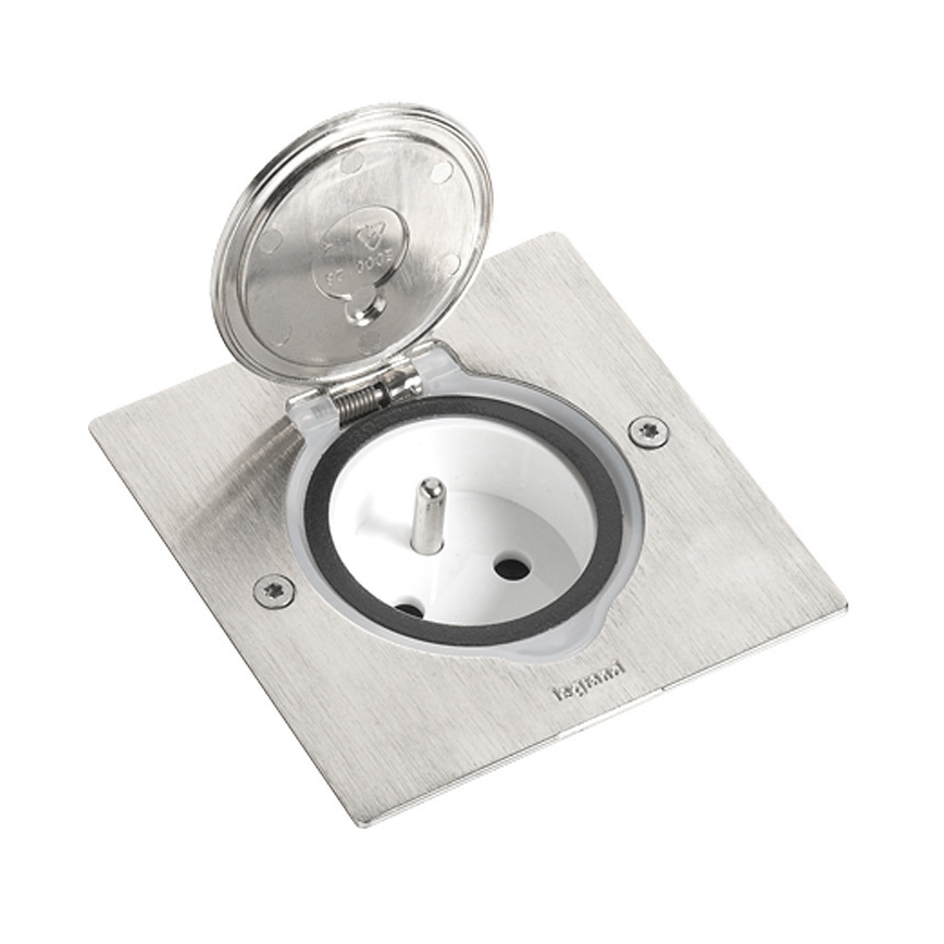Legrand 89700 - Golvuttag Ram Platina 2M IP44 rostfri