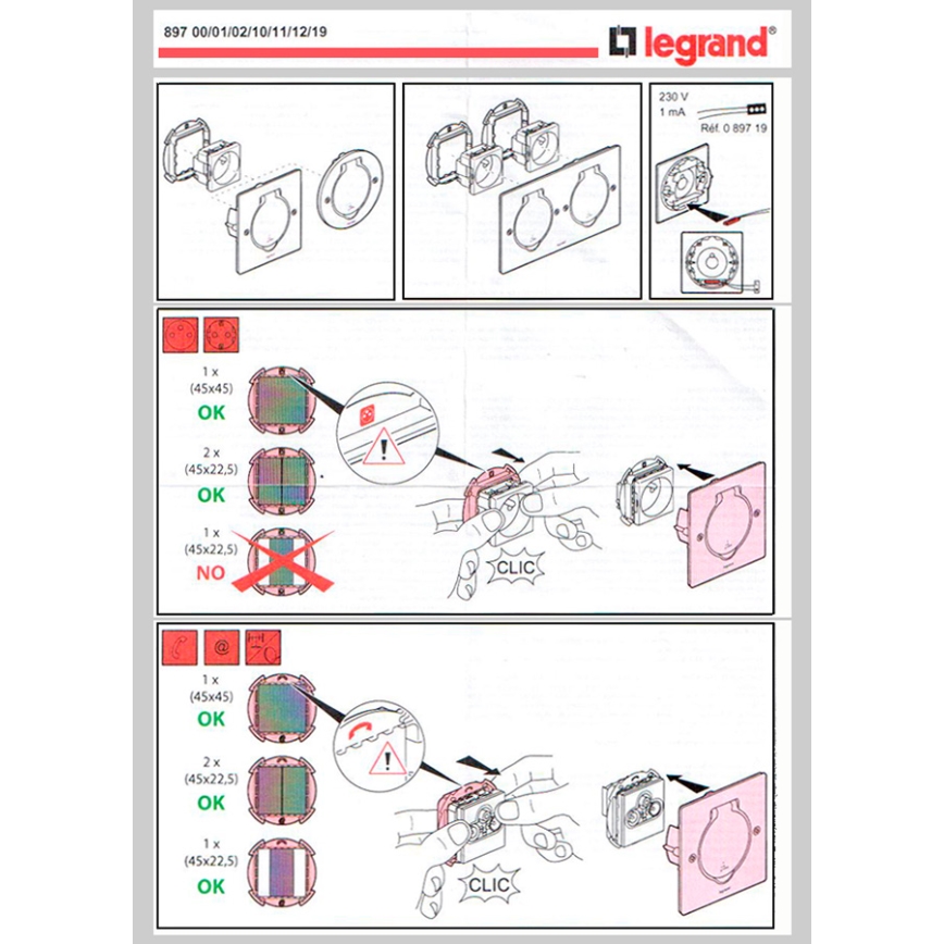 Legrand 89700 - Golvuttag Ram Platina 2M IP44 rostfri