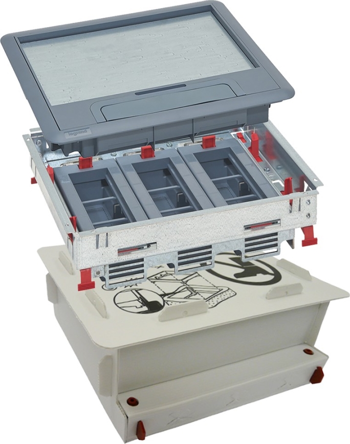 LEGRAND - Golvbox för betong 18 moduler (9 enheter 45x45)