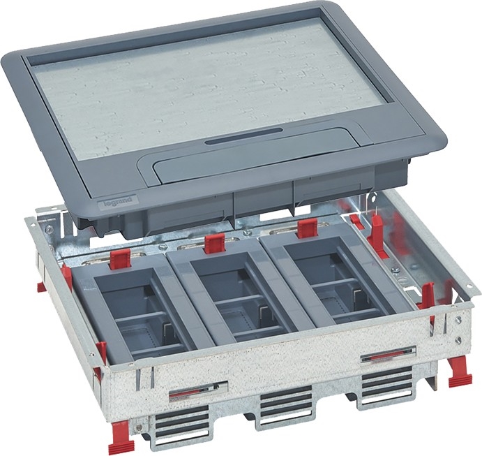 LEGRAND - Golvbox för dubbelgolv 18 moduler (9 enheter 45x45)