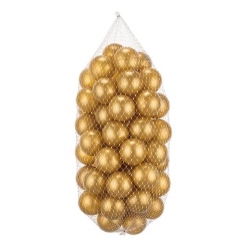 Lekbollar i plast 50 st, Ø 7 cm, guld