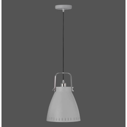 Leuchten Direkt 11059-15 - Ljuskrona med textilsladd EVA 1xE27/60W/230V diameter 21,5 cm grå