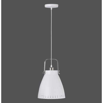 Leuchten Direkt 11059-16 - Ljuskrona med textilsladd EVA 1xE27/60W/230V diameter 21,5 cm vit