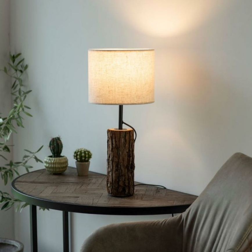 Leuchten Direkt 11233-79 - Bordslampa BARK 1xE27/40W/230V trä