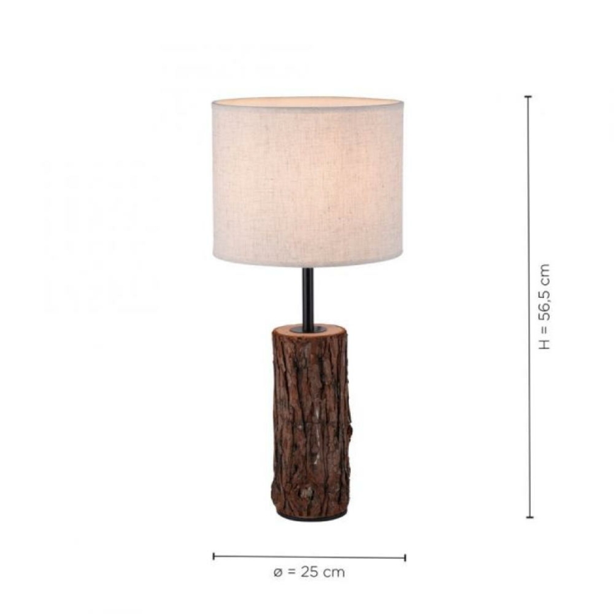Leuchten Direkt 11233-79 - Bordslampa BARK 1xE27/40W/230V trä