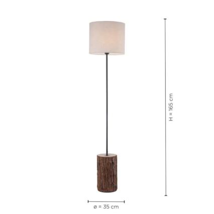 Leuchten Direkt 11234-79 - Golv lampa BARK 1xE27/40W/230V trä