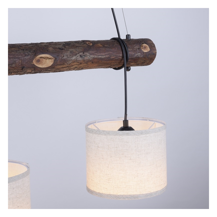 Leuchten Direkt 11238-79 - Taklampa BARK 3xE27/40W/230V trä