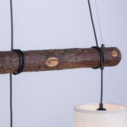 Leuchten Direkt 11238-79 - Taklampa BARK 3xE27/40W/230V trä