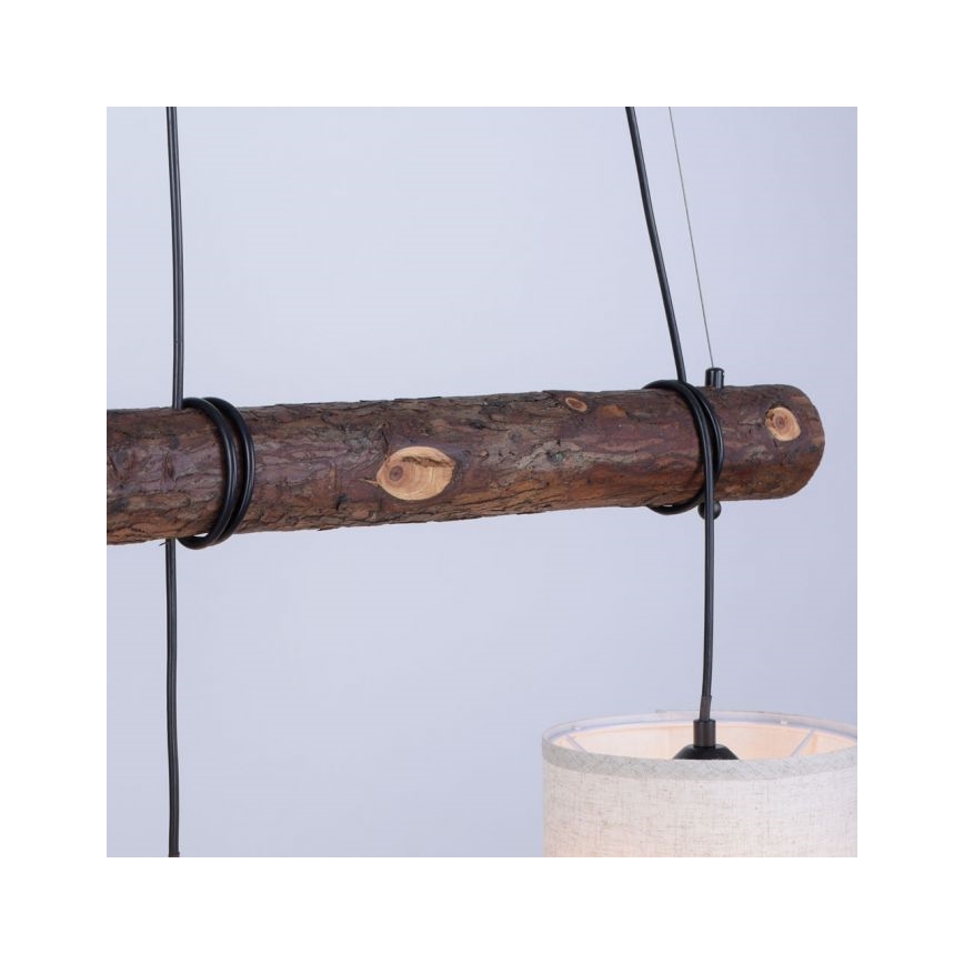 Leuchten Direkt 11238-79 - Taklampa BARK 3xE27/40W/230V trä