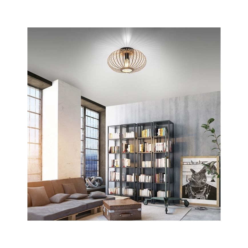 Leuchten Direkt 11410-79 - Fäst ljuskrona RACOON 1xE27/40W/230V diameter 40 cm Bambu
