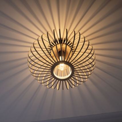 Leuchten Direkt 11410-79 - Fäst ljuskrona RACOON 1xE27/40W/230V diameter 40 cm Bambu