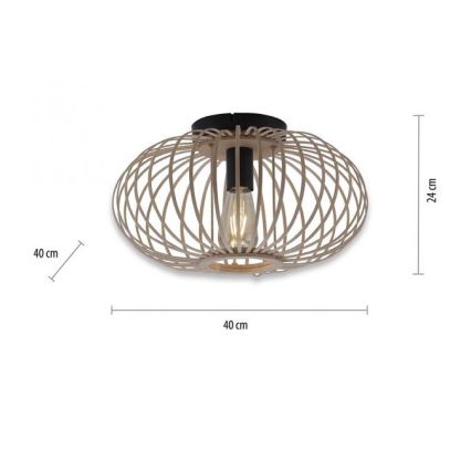 Leuchten Direkt 11410-79 - Fäst ljuskrona RACOON 1xE27/40W/230V diameter 40 cm Bambu