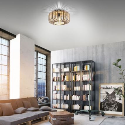 Leuchten Direkt 11412-79 - Taklampa RACOON 1xE27/40W/230V Ø 40 cm bambu