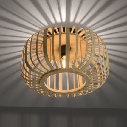 Leuchten Direkt 11412-79 - Taklampa RACOON 1xE27/40W/230V Ø 40 cm bambu