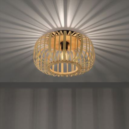 Leuchten Direkt 11412-79 - Taklampa RACOON 1xE27/40W/230V Ø 40 cm bambu
