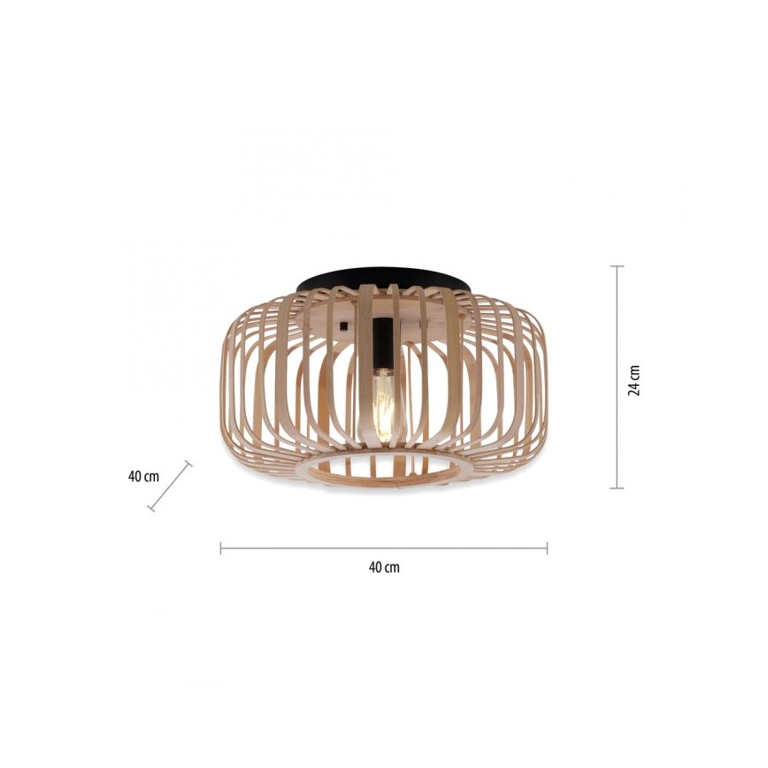 Leuchten Direkt 11412-79 - Taklampa RACOON 1xE27/40W/230V Ø 40 cm bambu