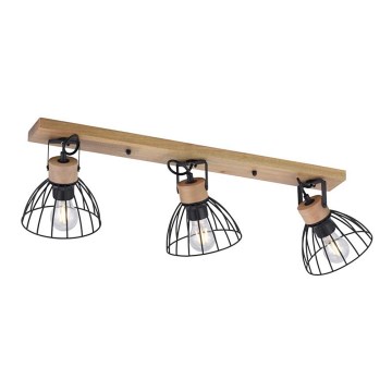 Leuchten Direkt 11418-18 - Spotlight LAMI 3xE27/25W/230V acacia	/metall