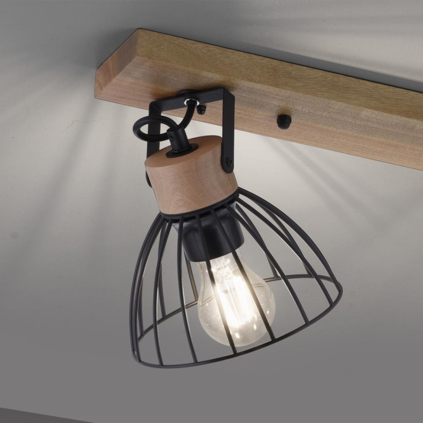 Leuchten Direkt 11418-18 - Spotlight LAMI 3xE27/25W/230V acacia	/metall