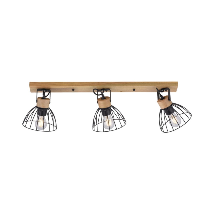 Leuchten Direkt 11418-18 - Spotlight LAMI 3xE27/25W/230V acacia	/metall