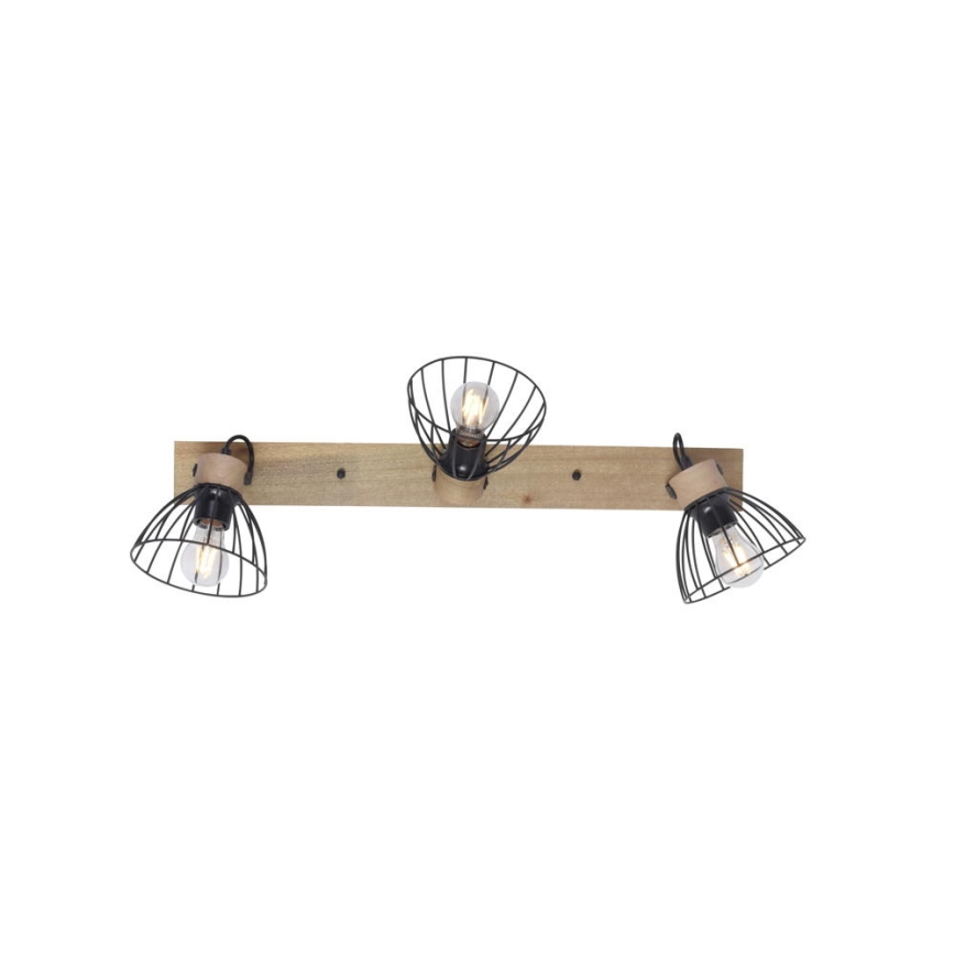 Leuchten Direkt 11418-18 - Spotlight LAMI 3xE27/25W/230V acacia	/metall