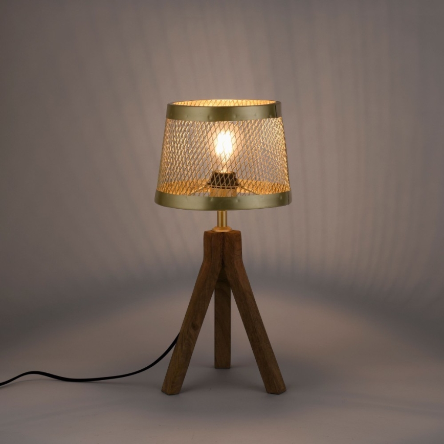 Leuchten Direkt 11423-60 - Bordslampa FREDERIK 1xE27/60W/230V mangoträd