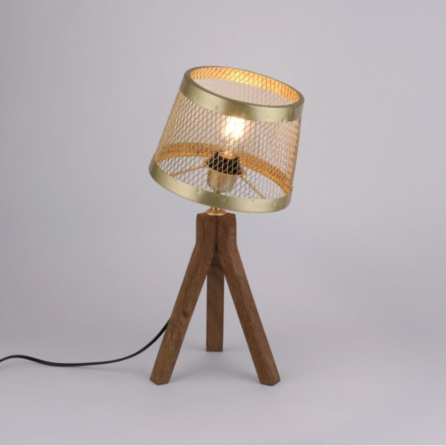 Leuchten Direkt 11423-60 - Bordslampa FREDERIK 1xE27/60W/230V mangoträd