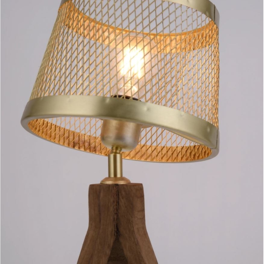 Leuchten Direkt 11423-60 - Bordslampa FREDERIK 1xE27/60W/230V mangoträd