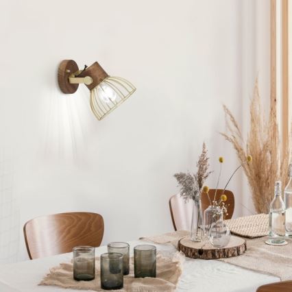 Leuchten Direkt 11486-60 - Väggspotlight ALAMI 1xE27/25W/230V mangoträd
