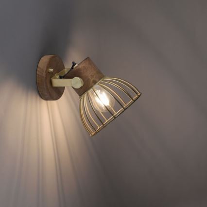 Leuchten Direkt 11486-60 - Väggspotlight ALAMI 1xE27/25W/230V mangoträd