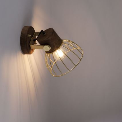 Leuchten Direkt 11486-60 - Väggspotlight ALAMI 1xE27/25W/230V mangoträd