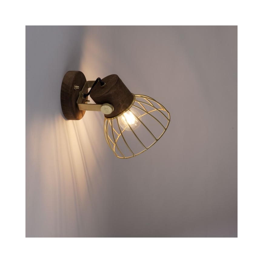 Leuchten Direkt 11486-60 - Väggspotlight ALAMI 1xE27/25W/230V mangoträd