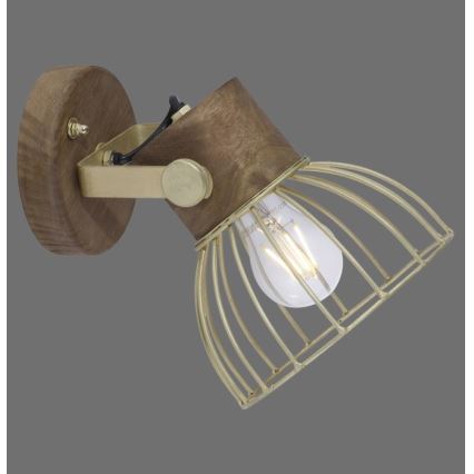 Leuchten Direkt 11486-60 - Väggspotlight ALAMI 1xE27/25W/230V mangoträd