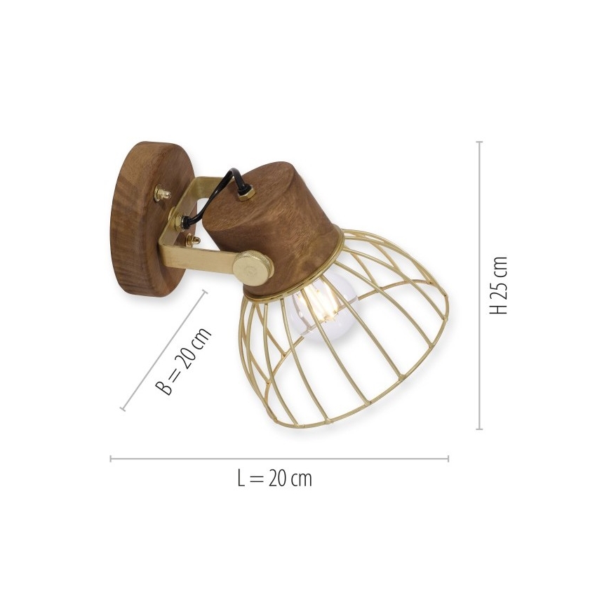 Leuchten Direkt 11486-60 - Väggspotlight ALAMI 1xE27/25W/230V mangoträd