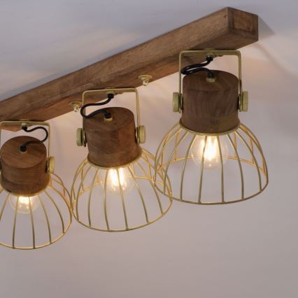 Leuchten Direkt 11488-60 - Spotlight ALAMI 3xE27/25W/230V mangoträd