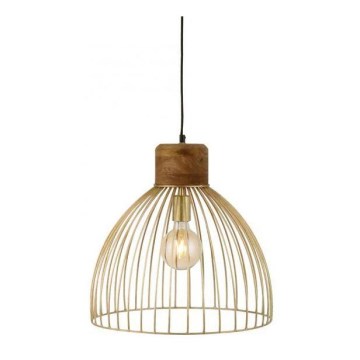 Leuchten Direkt 11489-60 - Ljuskrona med textilsladd ALAMI 1xE27/25W/230V mangoträd