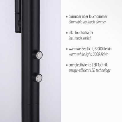 Leuchten Direkt 11710-18 - LED Ljusreglerad golvlampa HANS LED/21,5W/230V + LED/4W