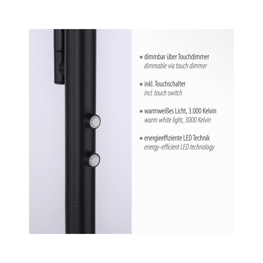 Leuchten Direkt 11710-18 - LED Ljusreglerad golvlampa HANS LED/21,5W/230V + LED/4W
