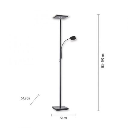 Leuchten Direkt 11710-18 - LED Ljusreglerad golvlampa HANS LED/21,5W/230V + LED/4W