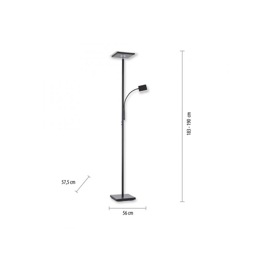 Leuchten Direkt 11710-18 - LED Ljusreglerad golvlampa HANS LED/21,5W/230V + LED/4W